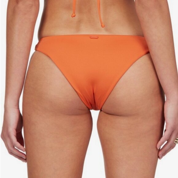 Roxy Wavy Soul Bikini Swim Bottoms Low Rise Soft Stretchy Orange Rust Small - Picture 3 of 16